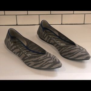 Gray zebra Rothy’s size 8